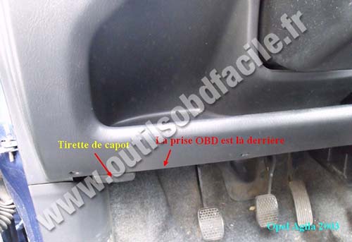 Bonnet release Opel Agila