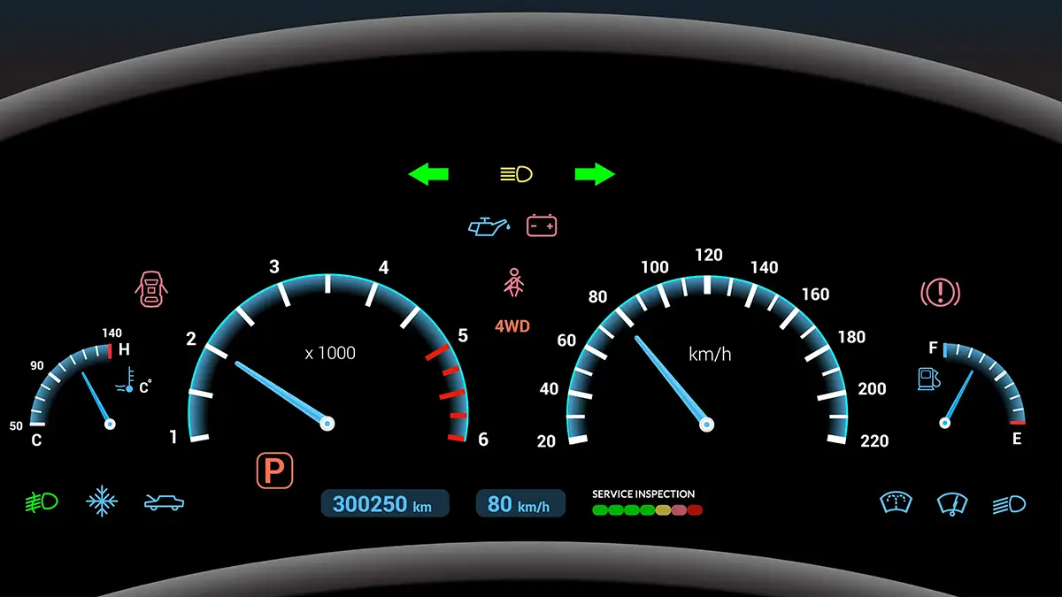 Kontrollleuchten auf dem Armaturenbrett