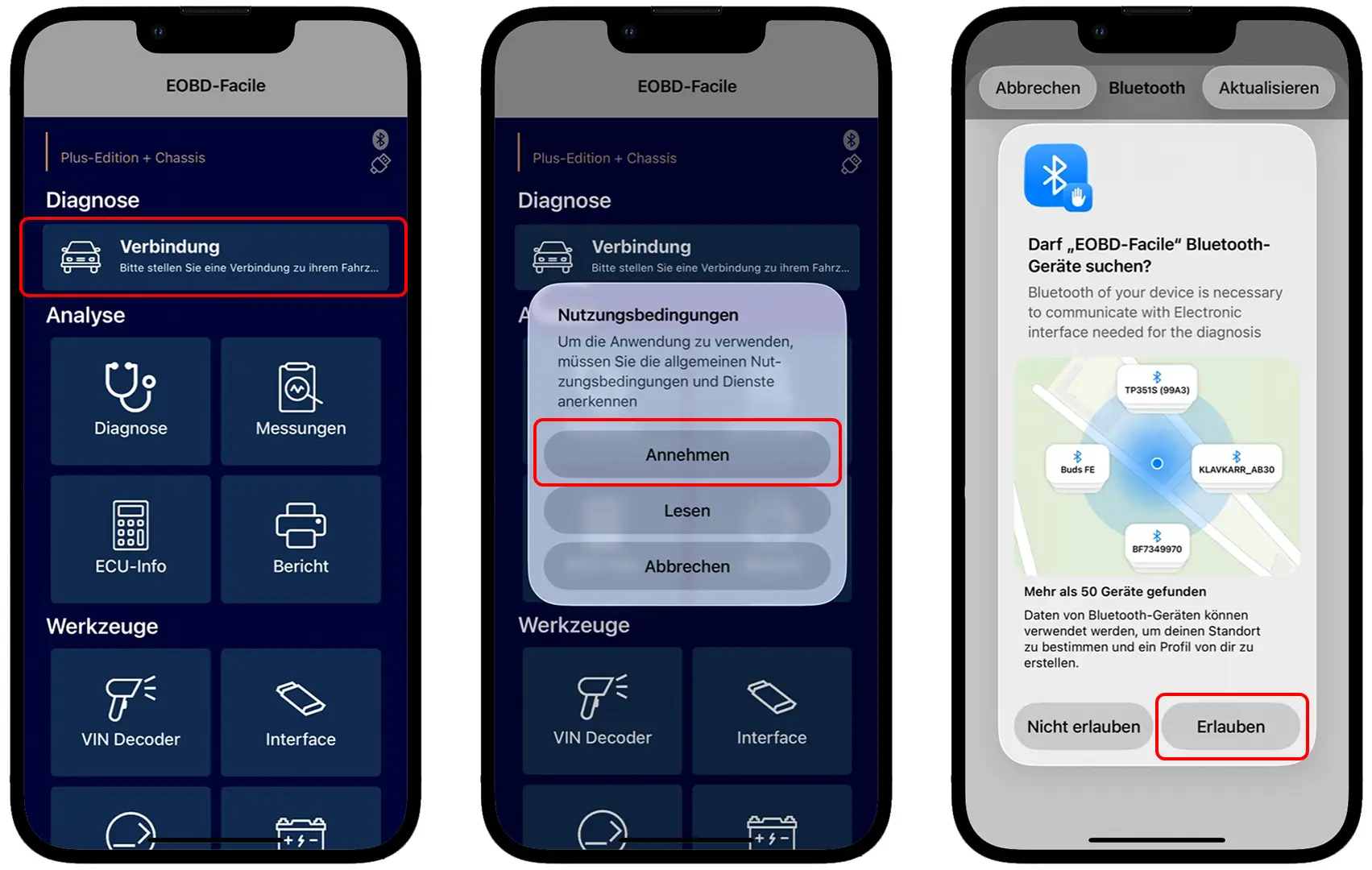 Die Bluetooth-Erlaubnis auf dem iPhone