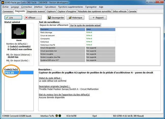 Fehlercode Gaspedalstellungssensor