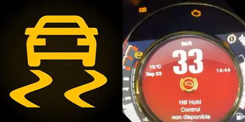 ESC-Kontrollleuchte und Hill Holder-Meldung bei Fiat